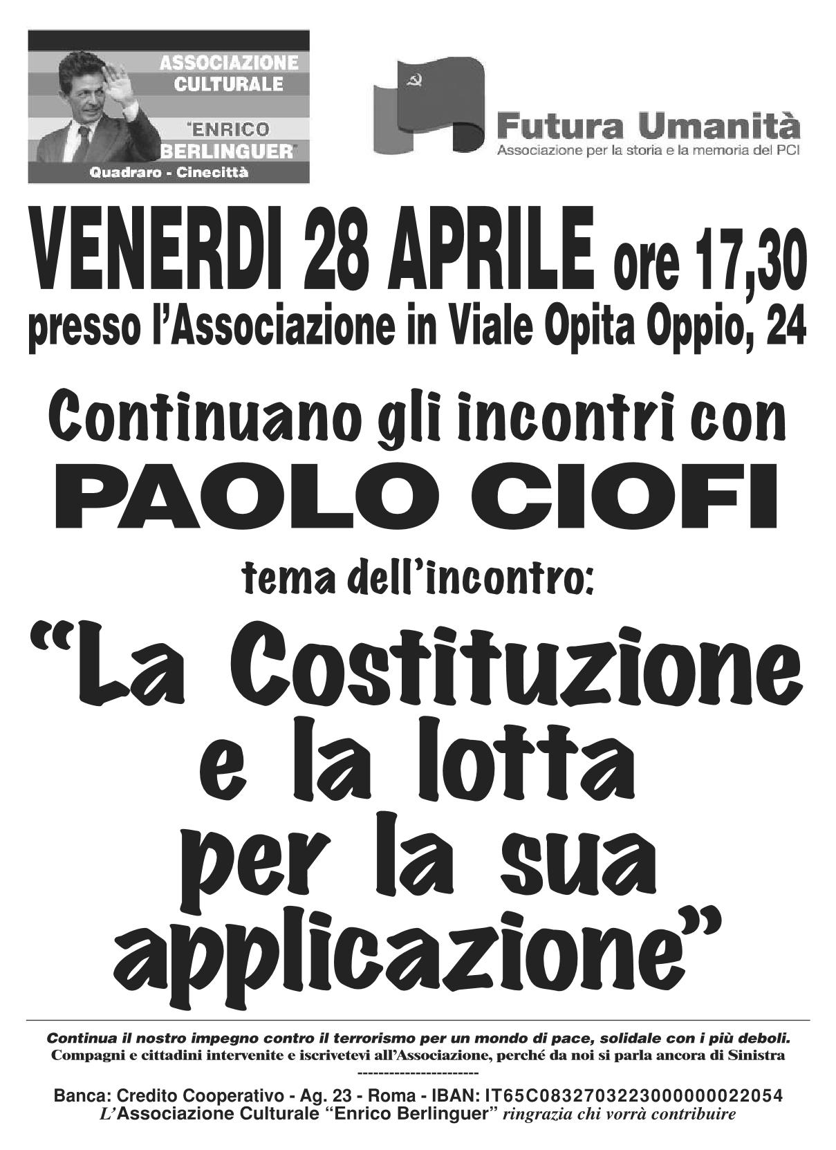 28 APRILE PAOLO CIOFI